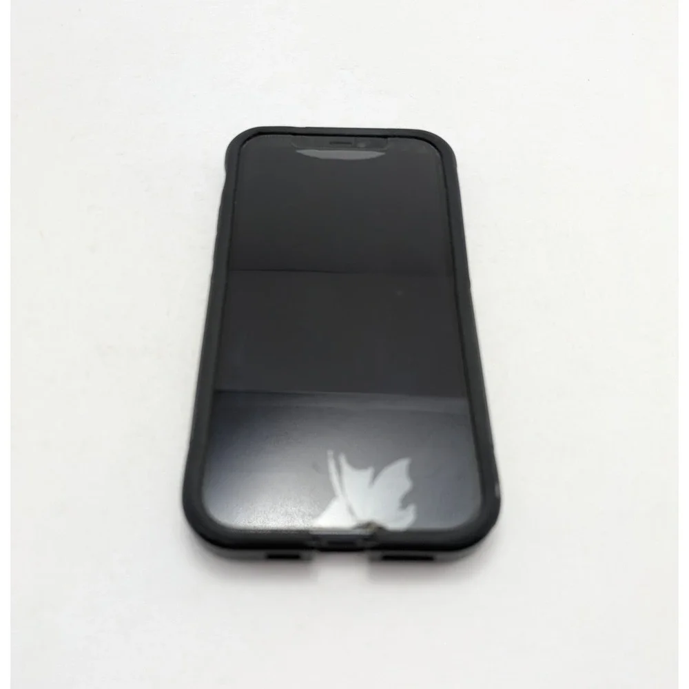 Apple iPhone 12 Black Unlocked Phone Otterbox Case CRACKED SCREEN 87% Battery